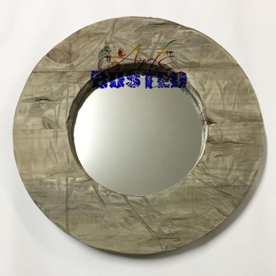 Picture of Mirror (L) Round Wood Frame Picture Size 240mm